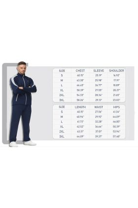 Men's Casual Tracksuits Long Sleeve Jogging Suits Track Jackets And Pants 2 Piece 